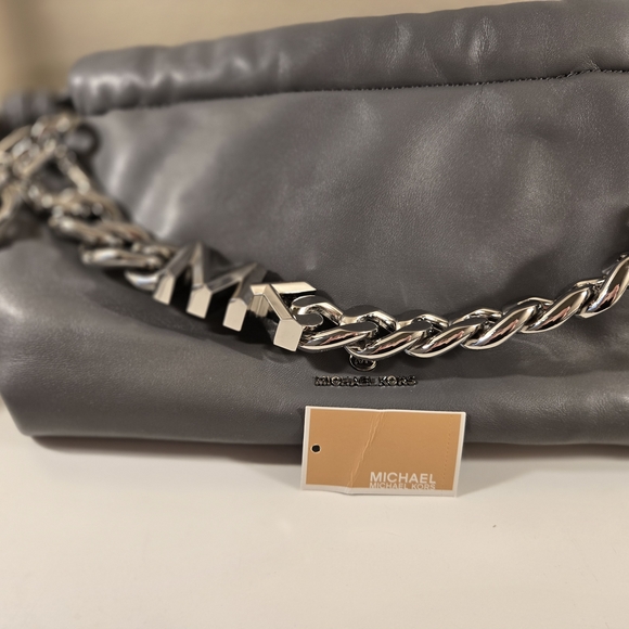 Michael Kors Handbags - Michael Kors Gray Faux Leather Lina Bag--Brand New!
